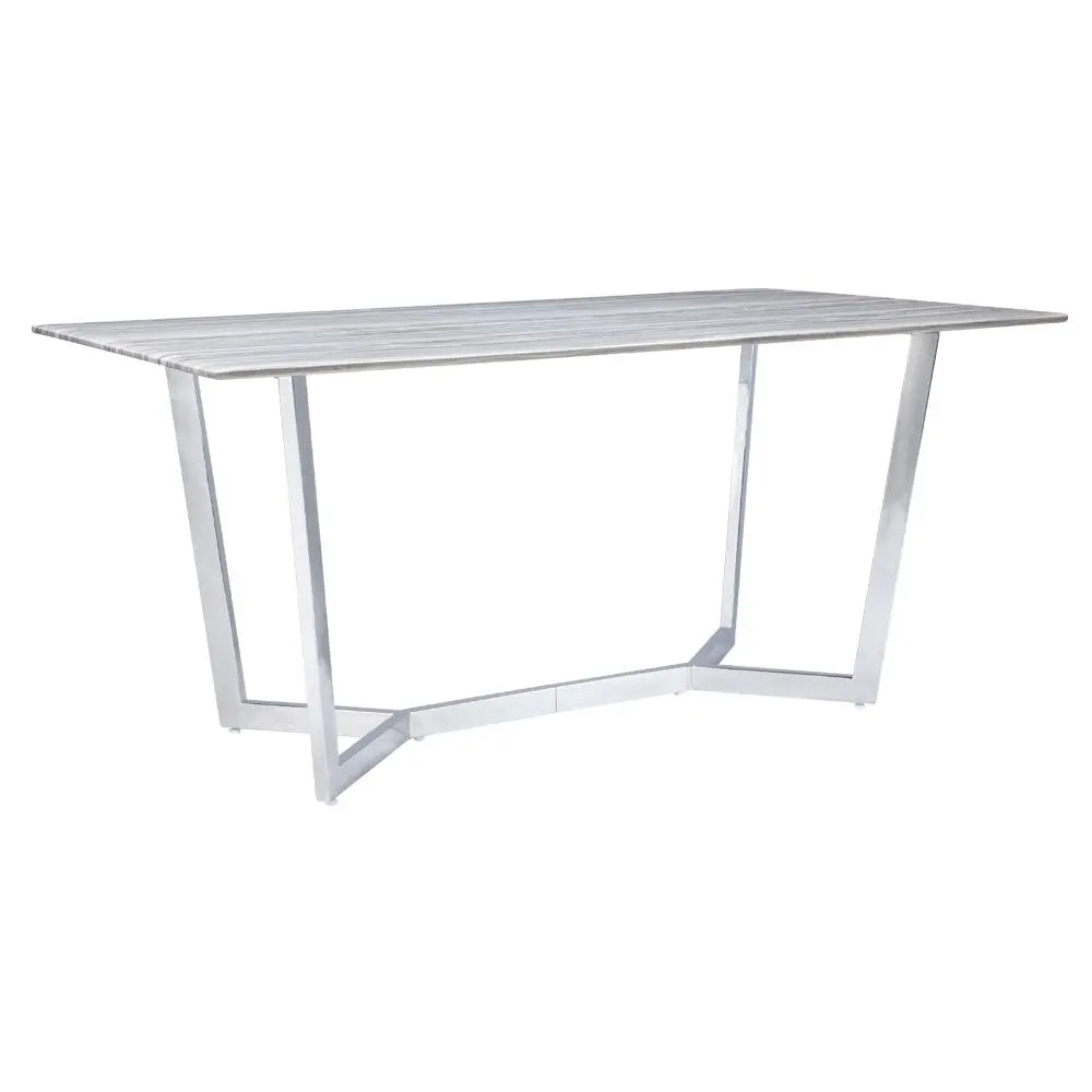 ARES MARBLE DINING TABLE 160CM. SS/GY