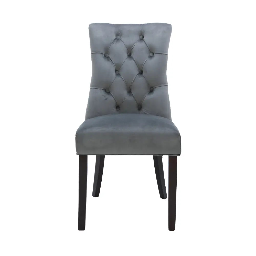 CHARLOTTE CHAIR UPHOLSTERY VELVET DGY/WN