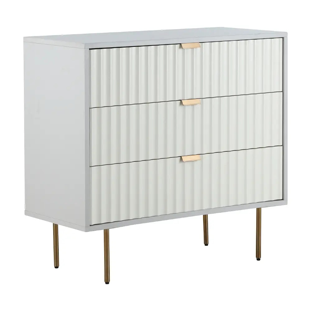 COCO CHEST 3DRAWERS 90CM. LGY/WT