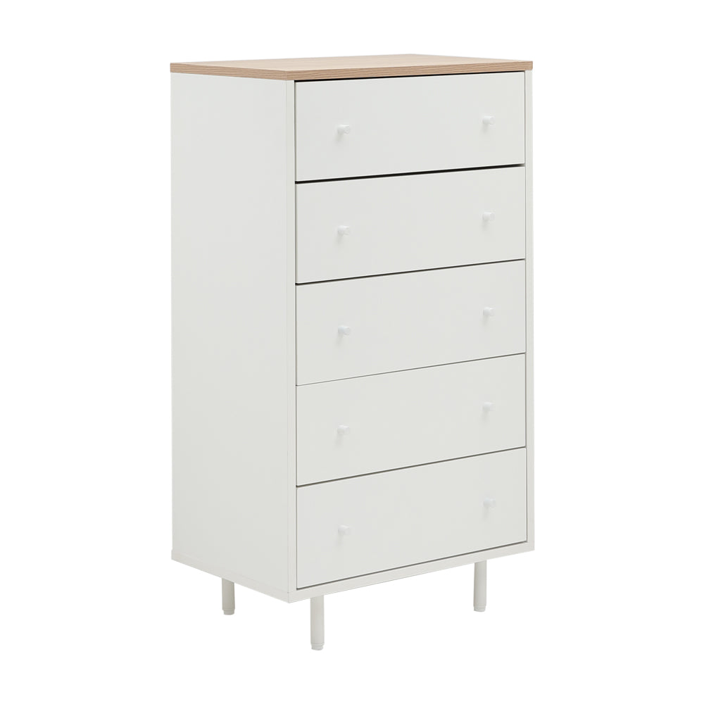 MINIMAL CHEST OF 5 DRAWERS 80 CM. WT/LW