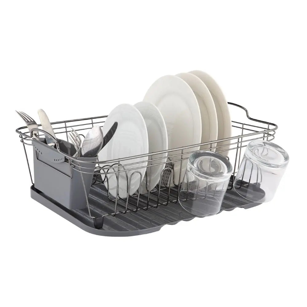 CARDYN DISH RACK WITH DRAINER BK/GY