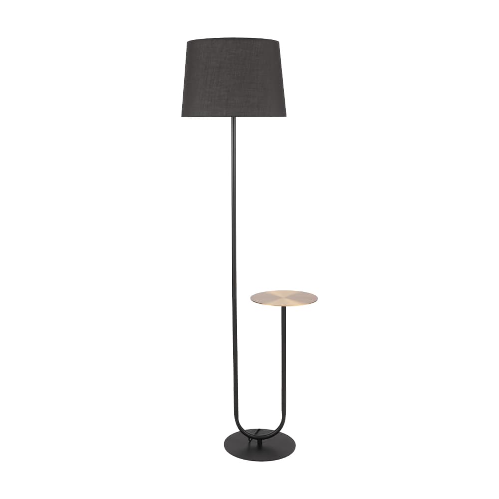 LUCANIE FLOOR LAMP+SIDE TABLE BK/ GD