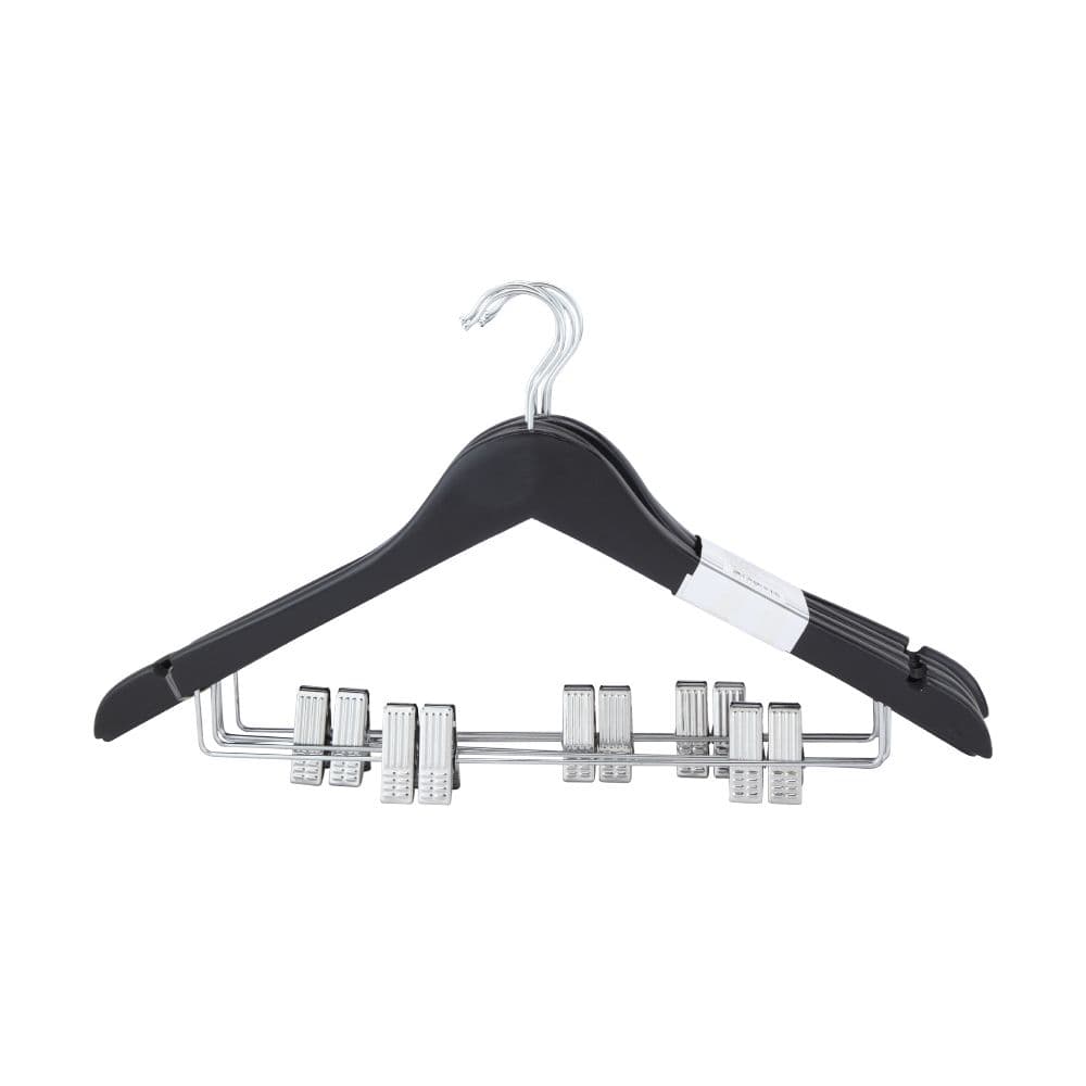 HUSS CLOTH HANGER W/CLIP 5PCS./SET BK