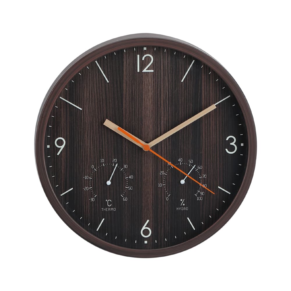 NONSTOP WALL CLOCK 10" BN/WT