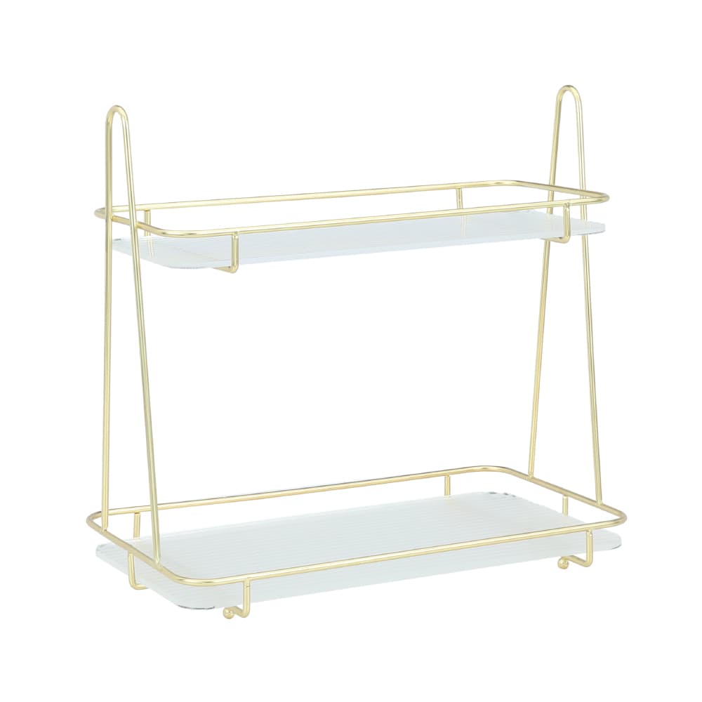 GLIZZE 2-TIER BATH SHELF GD/CG