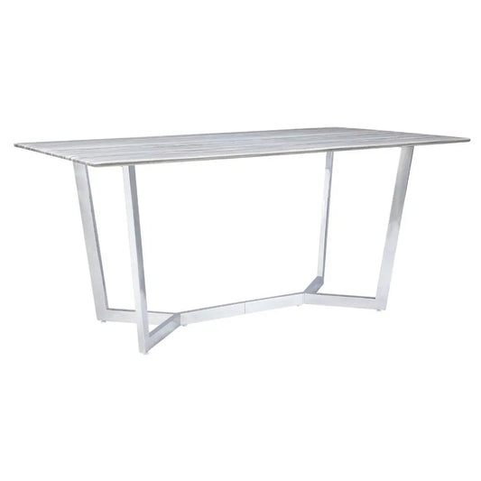 ARES MARBLE DINING TABLE 160CM. SS/GY