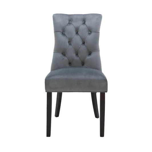 CHARLOTTE CHAIR UPHOLSTERY VELVET DGY/WN