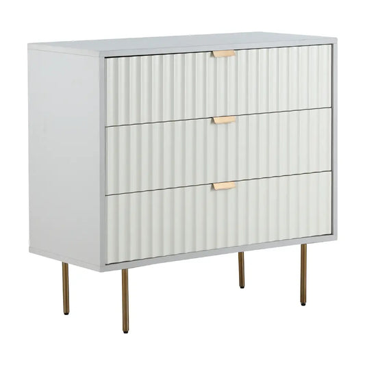 COCO CHEST 3DRAWERS 90CM. LGY/WT