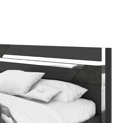 BRONX PLUS BED 6 FT. SLAT DGY/MB