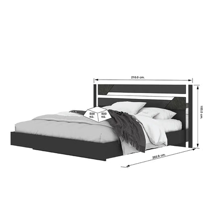 BRONX PLUS BED 6 FT. SLAT DGY/MB