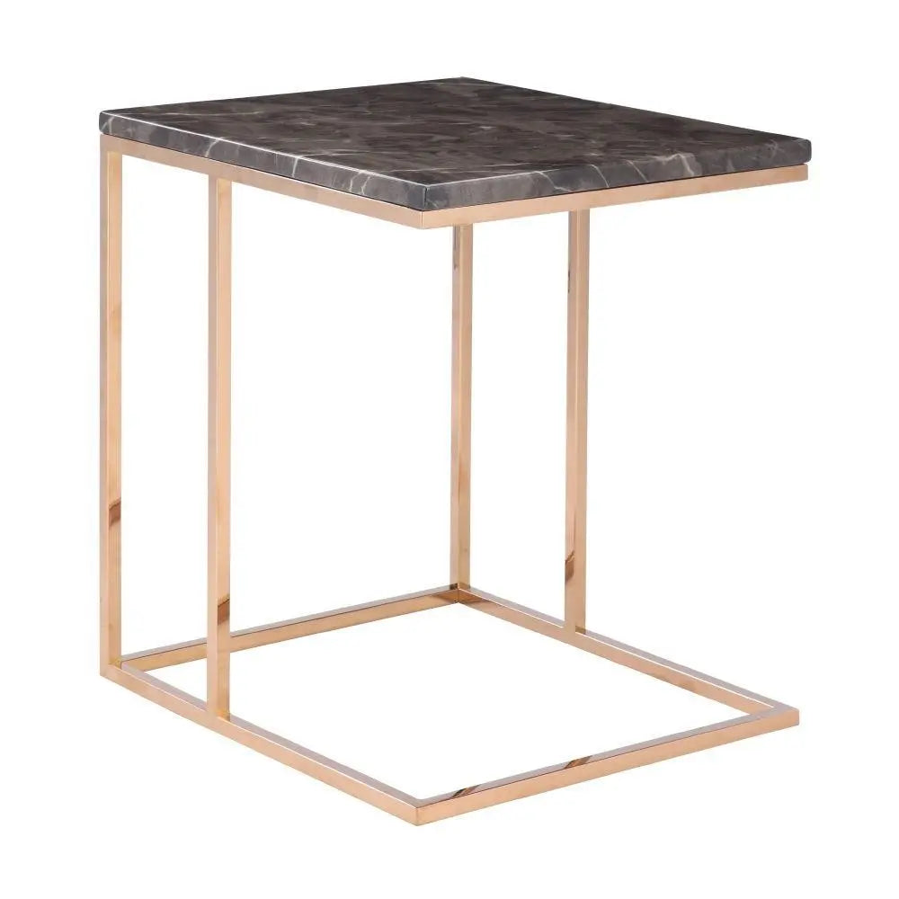 MONDO/P MARBLE SIDE TABLE 45CM. BN/RG