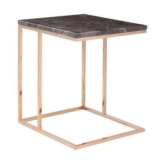 MONDO/P MARBLE SIDE TABLE 45CM. BN/RG