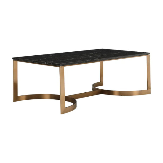 RITTA MARBLE COFFEE TABLE 130CM. BK/RG