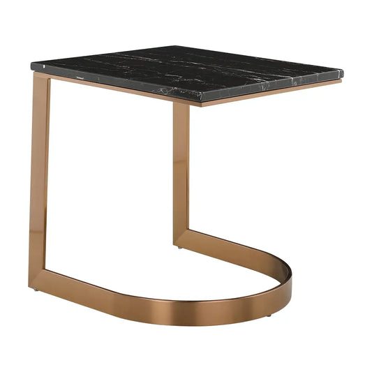 RITTA MARBLE SIDE TABLE 45CM. BK/RG