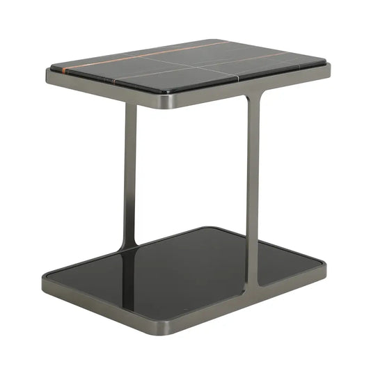 RENA MARBLE SIDE TABLE 55CM. BK