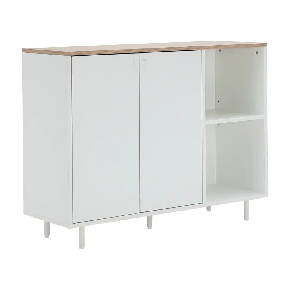 MINIMAL LOW CABINET+DR.OPEN 120 CM. WT/LW