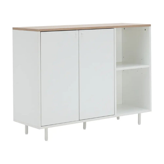 MINIMAL LOW CABINET+DR.OPEN 120 CM. WT/LW
