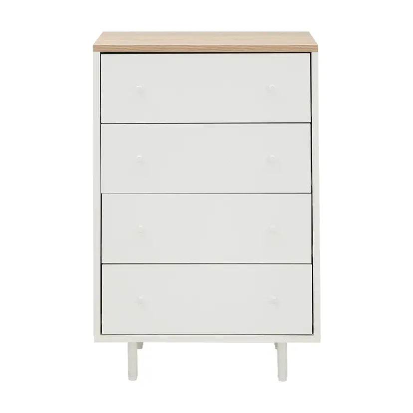 MINIMAL CHEST OF 4 DRAWERS 60 CM. WT/LW