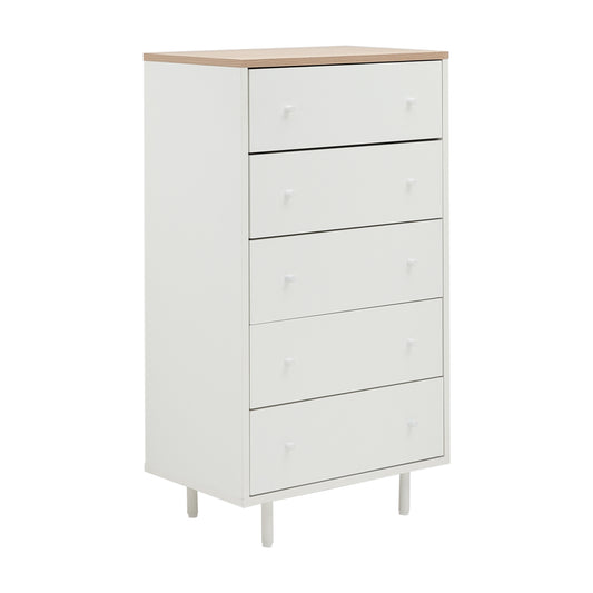 MINIMAL CHEST OF 5 DRAWERS 80 CM. WT/LW