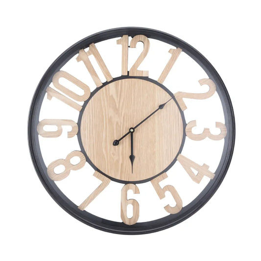 TAYSON WALL CLOCK 23.5" NT/BK
