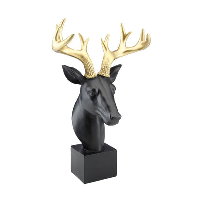 ROSCO DEER HEAD SCULPTURE BK/GD