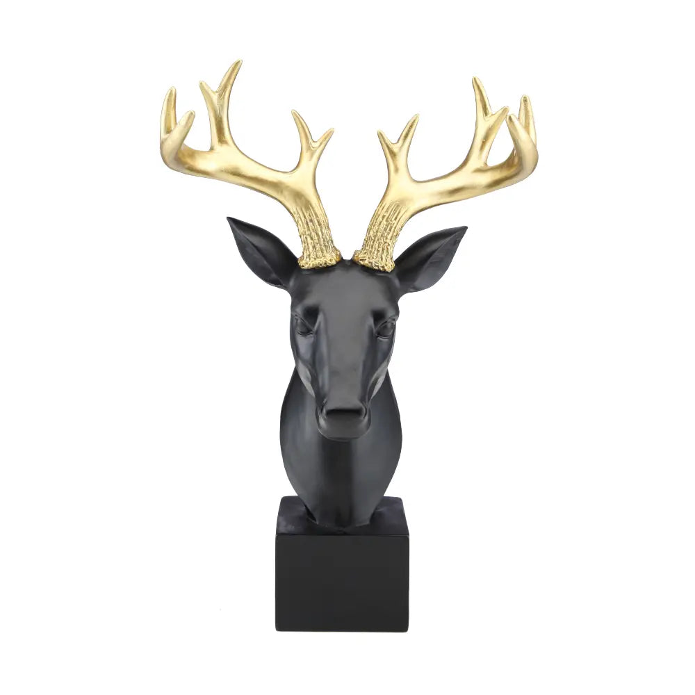 ROSCO DEER HEAD SCULPTURE BK/GD