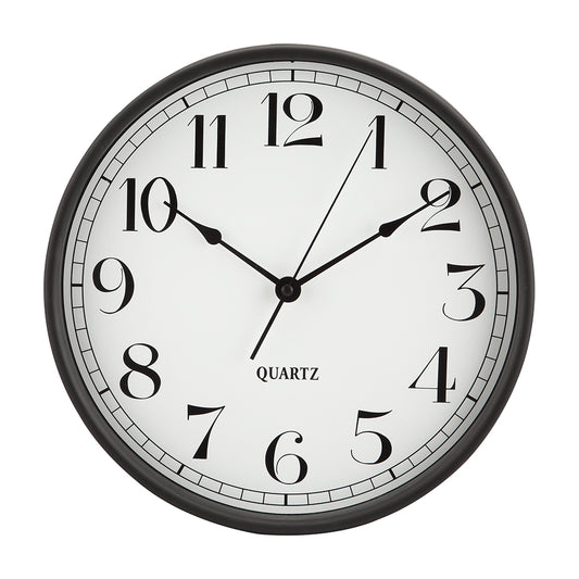 MADELIN WALL CLOCK 12" WT/BK