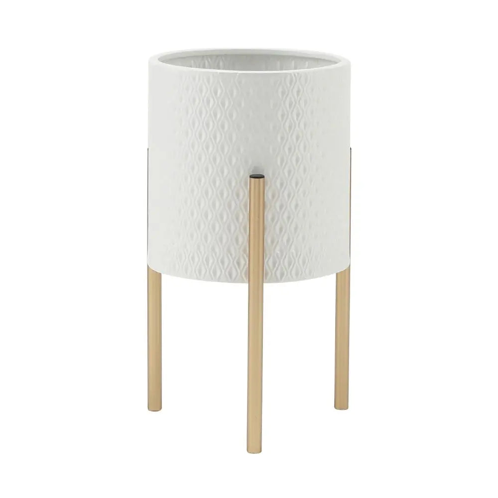 LUXE-FELICIA PLANT POT W/STAND H35 WT/GD