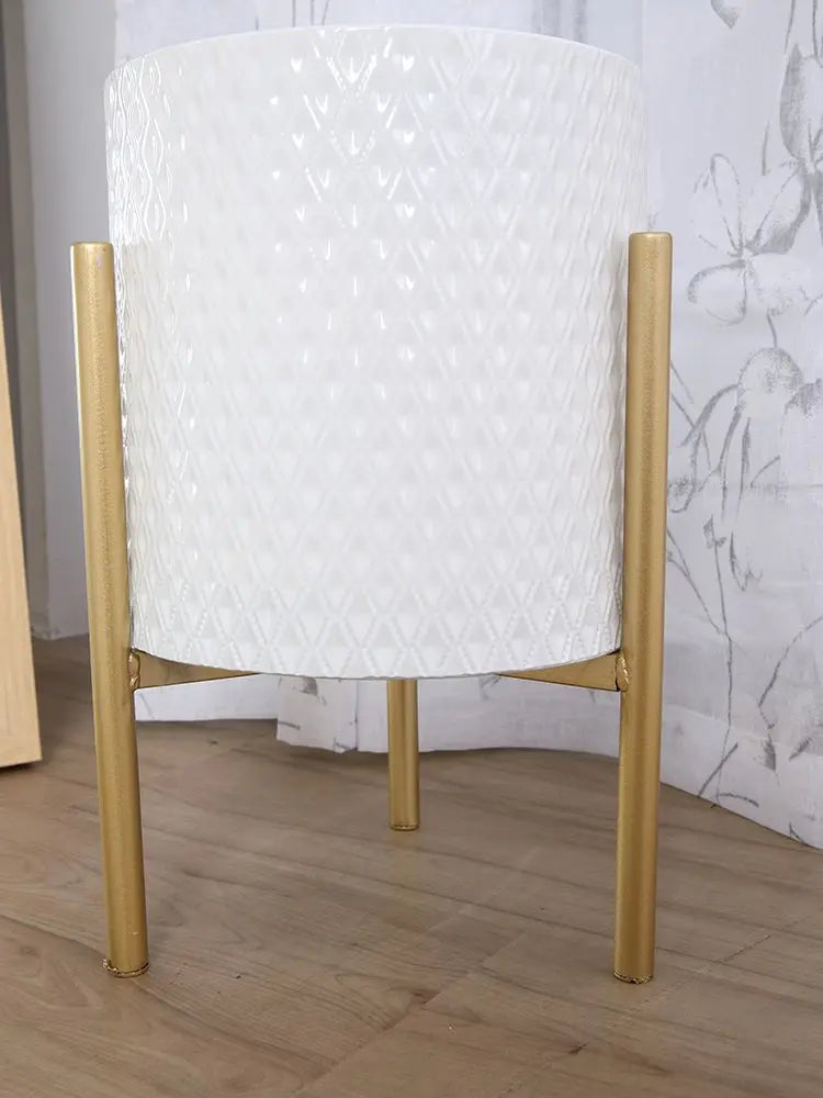 LUXE-FELICIA PLANT POT W/STAND H35 WT/GD