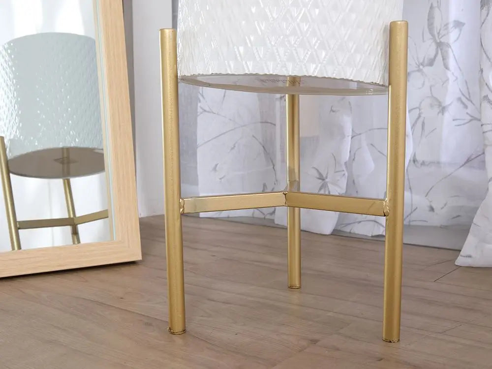 LUXE-FELICIA PLANT POT W/STAND H35 WT/GD