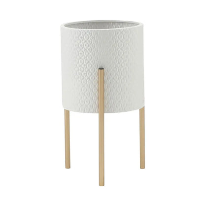 LUXE-FELICIA PLANT POT W/STAND H40 WT/GD