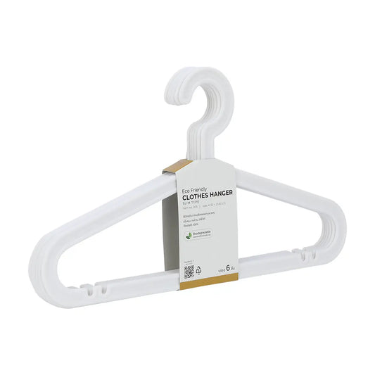 ECO PLASTIC CLOTH HANGER 005 6PCS/SET WT