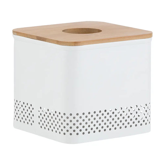 SIMPLY TISSUE BOX WITH WOODEN LID WT/NT