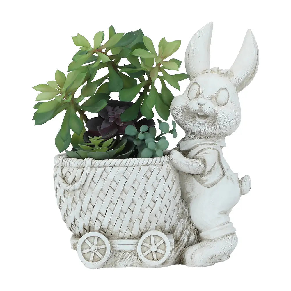 BUNNY SUCCULENT IN RABBIT POT GN/WT