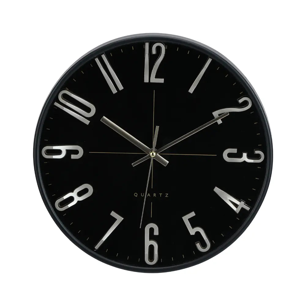 RIGHTTIME WALL CLOCK 12" BK/GD
