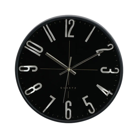 RIGHTTIME WALL CLOCK 12" BK/GD
