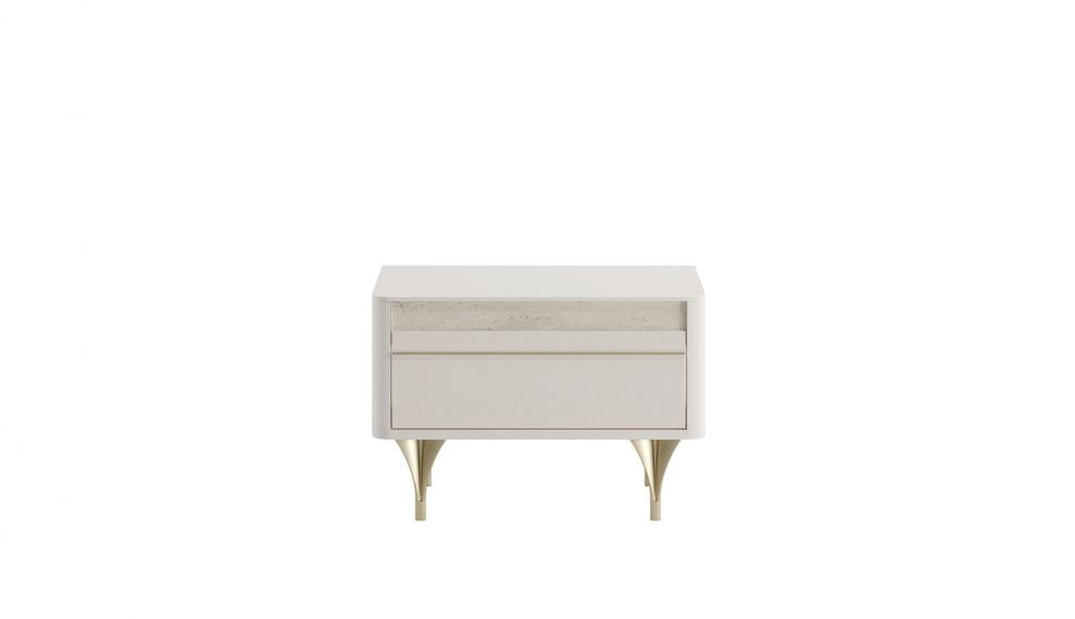 Setta | Nightstand | Mat Vizon Bej + Traverten + Sünger