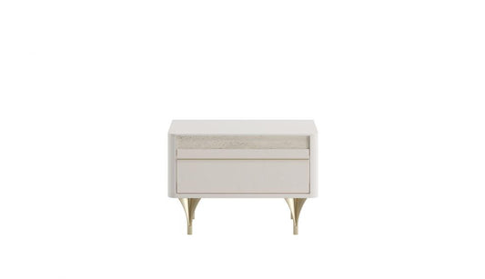 Setta | Nightstand | Mat Vizon Bej + Traverten + Sünger