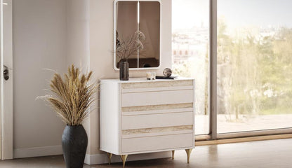 Setta | Chest of Drawers | Mat Vizon Bej + Traverten + Sünger