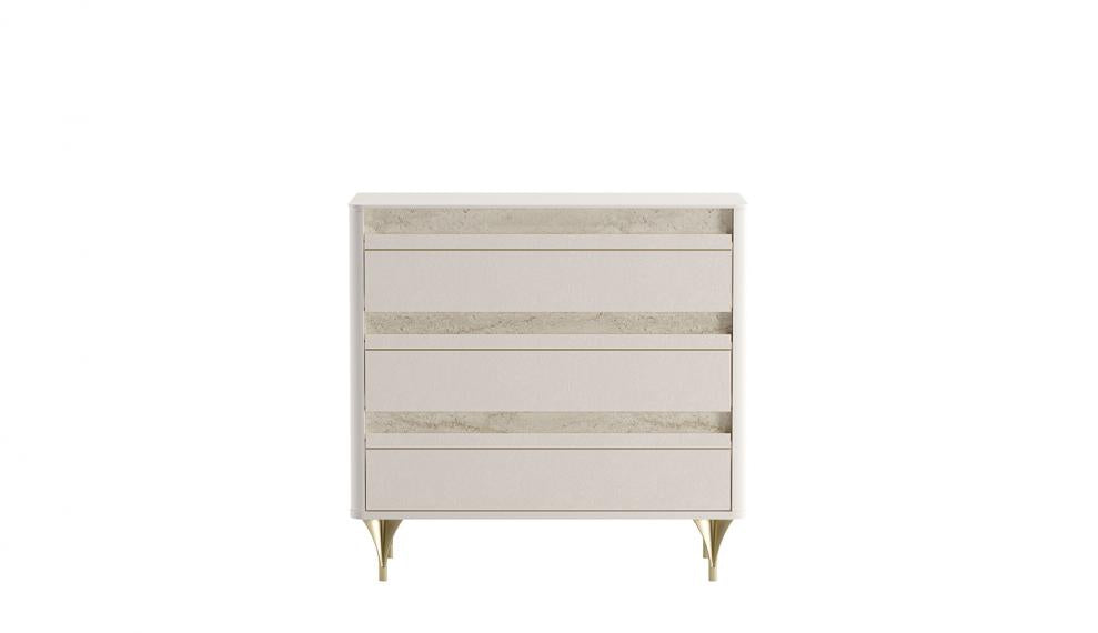 Setta | Chest of Drawers | Mat Vizon Bej + Traverten + Sünger
