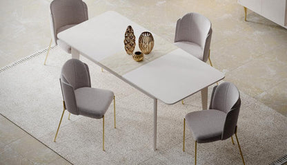 Setta | Extendable Dining Table 160 Cm | Mat Vizon Bej