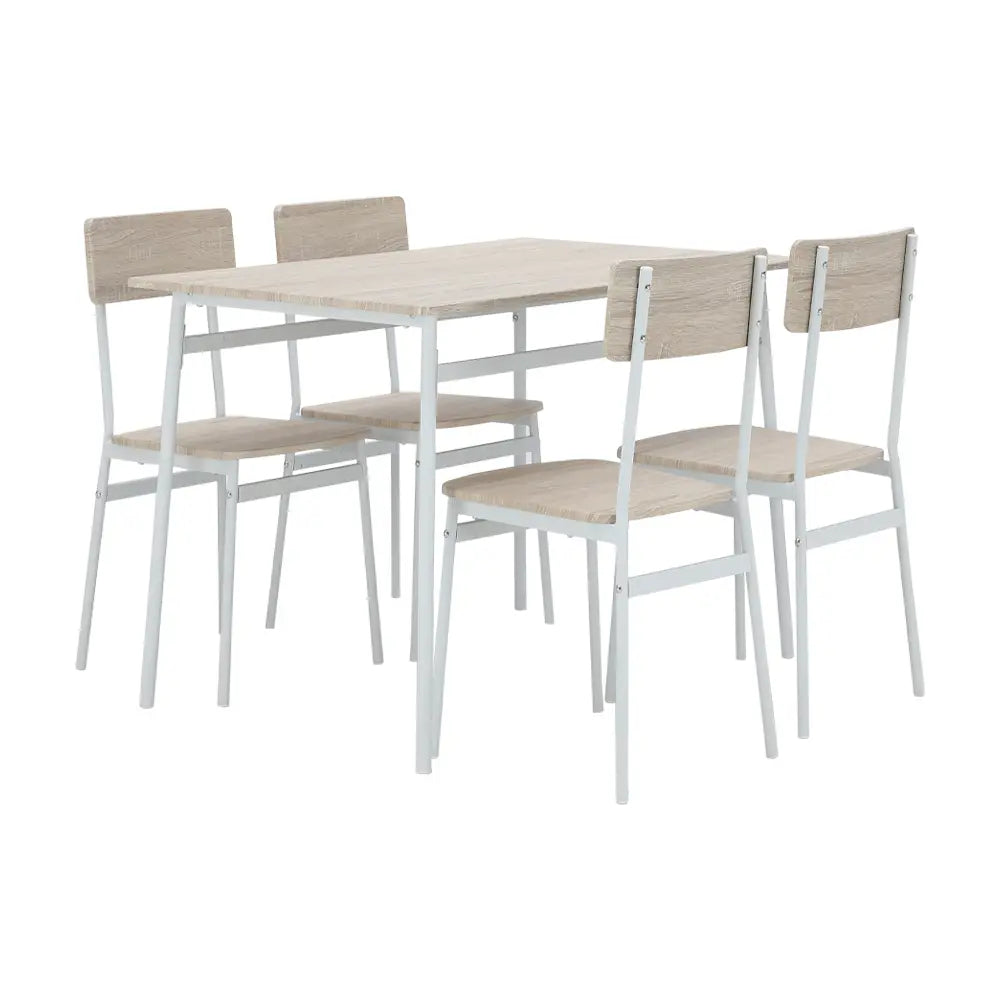 VICKI DINING SET 1T,4C LBN/WT