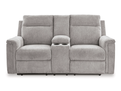 BARNSANA DBL REC PWR LOVESEAT W/CONSOLE