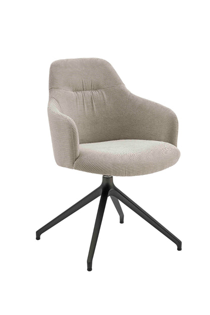 Armchair w spider leg rotatable black matt structure