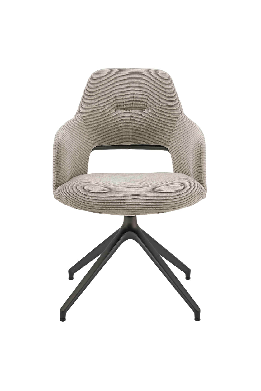 Armchair w spider leg rotatable black matt structure