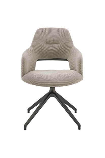 Armchair w spider leg rotatable black matt structure