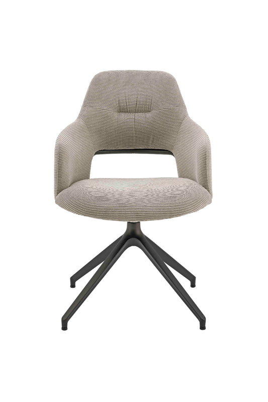 Armchair w spider leg rotatable black matt structure