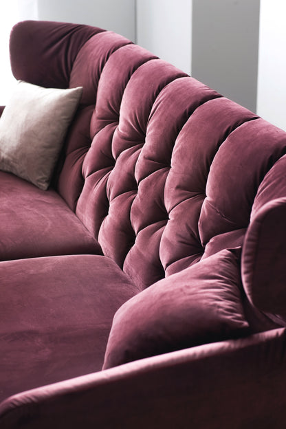 Recamiere left side high back (3057), 
Metal leg 839 black matt W223 x D 90 cm