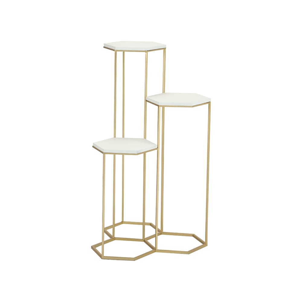 GRACEN 3-TIER PLANT STAND WT/GD