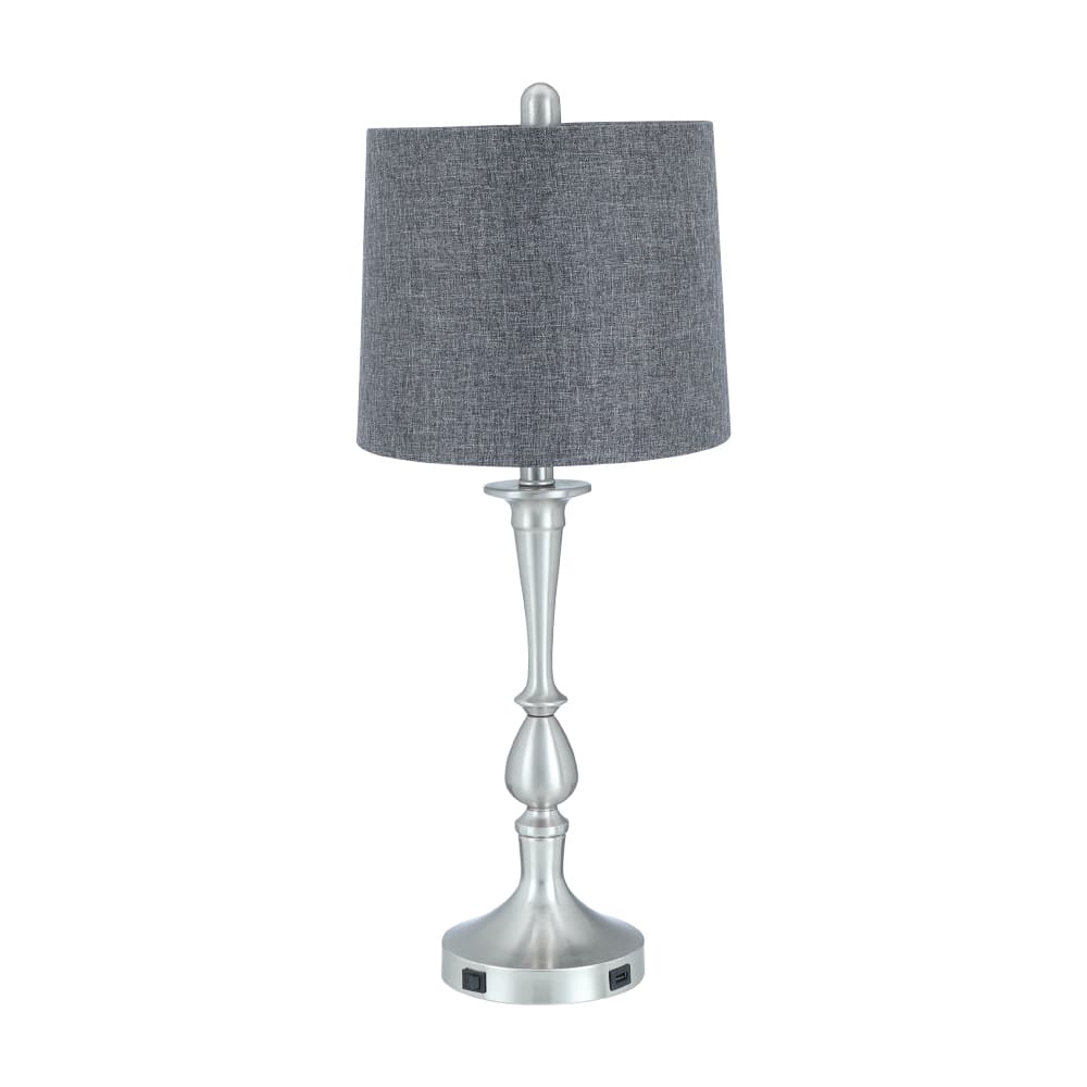 HOGENY TABLE LAMP WITH USB CHARGER GY/SV